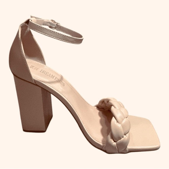 DREAM PAIRS Braided Block Heel Sandals | Chunky Heels w/ Ankle Strap | Size 9.5 - Picture 1 of 9